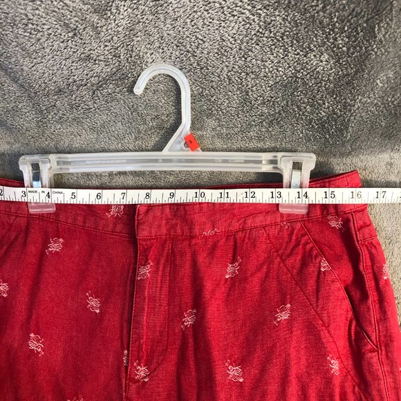 Liz Claiborne Audra Women's 12 Straight Leg Below The Knee Red Cropped Pants - Picture 15 of 17